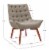 Linon Cruz Wood Accent Chair Tufted in Gray Perspective: top