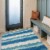 Linon Indoor Outdoor Washable Beck Polyester Accent 3'x5' Rug in Ivory and Blue Perspective: top