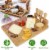 Bamboo Cheese Board Charcuterie Cheese Platter Board Serving Tray with Cutlery Set for Perspective: top