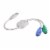 C2G 1ft USB to PS/2 Keyboard/Mouse Adapter Cable - Beige Perspective: top