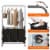 3 Bags Laundry Sorter With Garment Hanging Bar Laundry Hamper Rolling Cart Laundry Basket Or Perspective: top