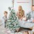 4.5ft Pre-lit Snow Flocked Christmas Tree Hinged Pine Tree Holiday Decoration Perspective: top