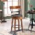 Gymax 25.5'' BarStool Swivel Counter Height kitchen Dining Bar Chair w/Rubber Wood Legs Perspective: top