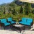 4PCS Rattan Patio Furniture Conversation Set Cushioned Outdoor Furniture Set Perspective: top