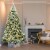 7.5ft Pre-lit Snow Flocked Christmas Tree Hinged Pine Tree Holiday Decoration Perspective: top