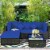 5PC Rattan Patio Conversation Set Outdoor Furniture Set w/ Ottoman Cushion Perspective: top