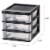 IRIS USA Compact 3 Drawer Plastic Desktop Storage Organizer, Black (2 Pack) Perspective: top