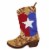 Northlight 18.5  Brown and Red Shadow Texas Flag Cowboy Boot Christmas Stocking Perspective: top