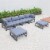LeisureMod Chelsea 6-Piece Patio Ottoman Sectional Black Aluminum With Cushions Perspective: top