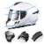 AHR DOT Full Face Motorcycle Helmet Visor Bluetooth Headset Intercom Music XL Perspective: top