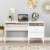 Prepac Milo Computer Desk with Side Storage and 2 Drawers in White Perspective: top