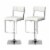 CorLiving Square Tufted Adjustable Barstool in White Faux Leather - Set of 2 Perspective: top