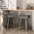 Amisco Derek 30.75  Polyester Swivel Bar Stool in Heather Light Gray/Glossy Gray Perspective: top