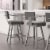 Amisco Akers 30.25  Polyester Swivel Bar Stool in Heather Light Gray/Glossy Gray Perspective: top