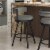 Amisco Eller 27  Faux Leather Swivel Counter Stool in Taupe Gray/Black Perspective: top