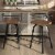 Amisco Brisk 25  Distressed Wood Swivel Counter Stool in Brown/Gun Metal Perspective: top