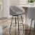 Amisco Nelly 31  Polyester Swivel Bar Stool in Heather Light Gray/Black Perspective: top