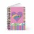Lined Notebook Spiral Pink Heart Dream  College Ruled Notebook for Journaling Perspective: top