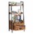 Fabato 3 Tier Display Bookcase with Ladder Shelves and Metal Frame, Rustic Brown Perspective: top