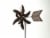 Copper Finish Double Pinwheel Wind Spinner Garden Stake Perspective: top