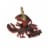 Set of 6 Distressed Finish Red / Black Cast Iron Lobster Drawer Pulls Perspective: top