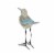 Carved Wood and Metal Sandpiper Shorebird Statue Coastal Accent Perspective: top