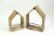 Set of 2 House Shaped Wooden Wall Mounted Shelves Perspective: top