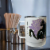 10oz Stainless Steal Coffee Cup - Black Cat Purple Blue Floral Perspective: top