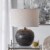 Uttermost Mikkel Farmhouse Ceramic Steel and Fabric Table Lamp in Charcoal Perspective: top