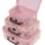Jewelkeeper Pink Floral Paperboard Suitcases, Set of 3 Perspective: top