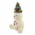 Christmas Retro Candy Cane Snowman W/Tree Polyresin Bottle Brush Tree Tj1354 Perspective: top