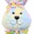 Easter Hanging Bunny Head With Bow Polyresin Rabbit Tie-Dyed Fabric 0808757 Perspective: top