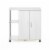 Furinno Helena 3-Tier Utility Kitchen Island and Storage Cart s Steel Tubes, White Oak/Chrome Perspective: top