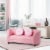Gymax 2 Seat Kids Sofa Armrest Chair with Two Cloth Pillows Perfect for Girls Pink Perspective: top