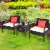 3PCS Rattan Patio Conversation Set Outdoor Furniture Set w/ Storage Table Perspective: top