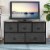 5 Drawers Dresser Storage Unit Side Table Display Organizer Dorm Room Wood Black Perspective: top
