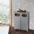 Elegant Home Fashions Wooden Bathroom Cabinet Standing Grey Dawson EHF-6841G Perspective: top