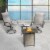 Peaktop Outdoor 28  Propane Gas Fire Pit with Tabletop and Woven Textilene Base for Garden Perspective: top