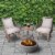 Peaktop Outdoor 24 Wood Burning Fire Pit with Grill Grate & Concrete Base for Garden, Gray Perspective: top