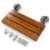 Home Aesthetics 20  Teak Wood Folding Wall Mounted Shower Seat Bench Modern Clear Coated M Perspective: top