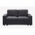 Lilola Home Brenton Loveseat Couch in Color Dark Gray Linen Fabric Perspective: top