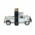 Weathered White Finish Vintage Pickup Truck Metal Bookends Front and Back - White Perspective: top