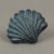 Set of 6 Blue Cast Iron Scallop Sea Shell Drawer Pulls Nautical Cabinet Knobs - Light Blue Perspective: top