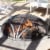 40  Round Black Steel Spark Screen Fire Pit Mesh Wood Burning Campfire Accessory Perspective: top