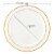 10.25  White with Gold Edge Rim Plastic Dinner Plates (120 Plates) Perspective: top