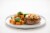 Home Chef Oven-Ready Chili Brown Sugar Pork Chop with Roasted Sweet Potatoes and Brussels Sprouts Perspective: top
