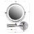 Ovente Polished Chrome Circle Wall-Mounted Vanity Makeup Mirror with Extendable Arm Perspective: top