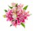 Rose Lily Bouquet Flowers 2 Stem Perspective: top