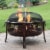 Sunnydaze 30" Fire Pit Steel with Pheasant Hunting Design and Spark Screen Perspective: top