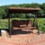 Sunnydaze 3-Person Steel Patio Swing Bench with Side Tables/Canopy - Brown Perspective: top